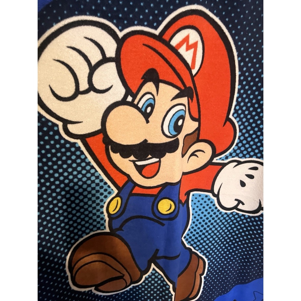 SUPER MARIO BROS. Nintendo Brothers VTG Gaming Fleece Throw Blanket 84" x 60"
